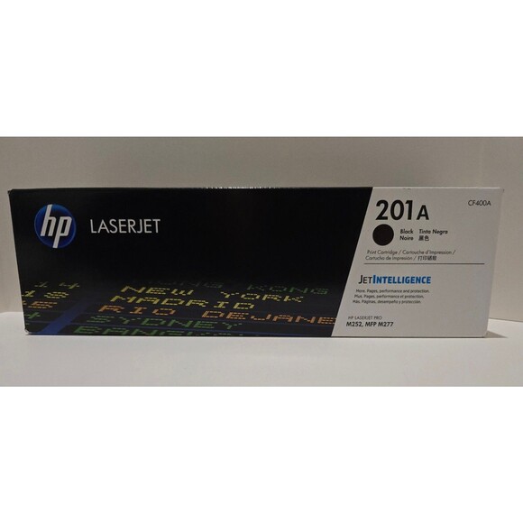 HP 201A CF400A Black LaserJet Toner Cartridge Genuine OEM New/Sealed - Picture 1 of 6